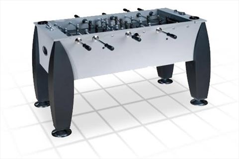 Игровой стол - футбол "Titan" (141x73x82, серебристо-черный)